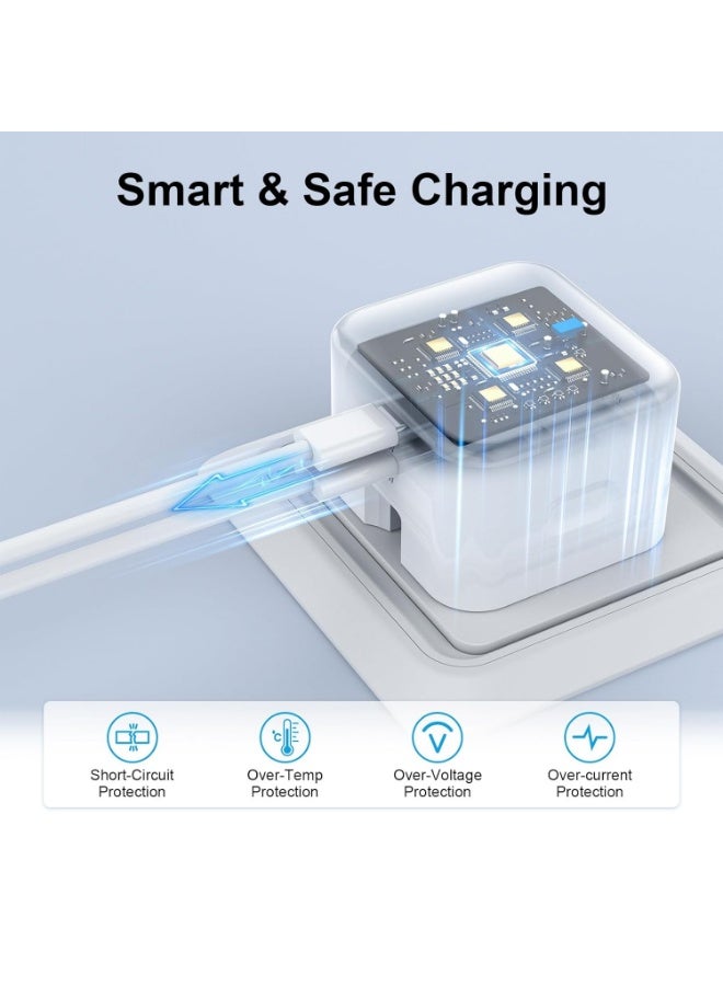 WinCheer شاحن 40 وات من النوع C مع قابس USB C ثنائي المنافذ 20 وات، محول شحن سريع PD قابل للطي ومتوافق مع iPhone و iPad و Samsung Galaxy و Huawei و Oppo - Image 2