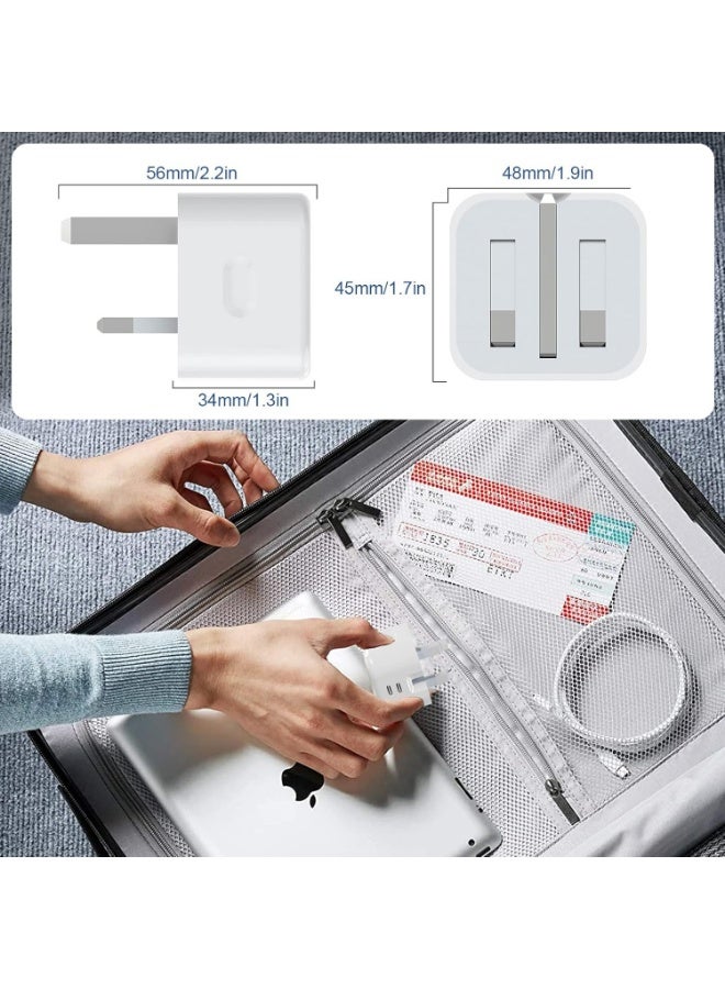 WinCheer شاحن 40 وات من النوع C مع قابس USB C ثنائي المنافذ 20 وات، محول شحن سريع PD قابل للطي ومتوافق مع iPhone و iPad و Samsung Galaxy و Huawei و Oppo - Image 5