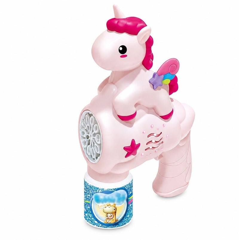 O2. Rainbow Horse Bubble Gun with Light Wings – Includes 100ML Bubble Solution - Image 3