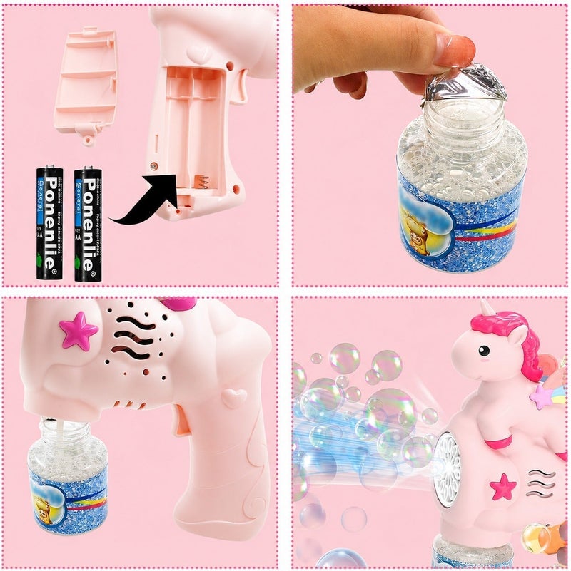 O2. Rainbow Horse Bubble Gun with Light Wings – Includes 100ML Bubble Solution - Image 5