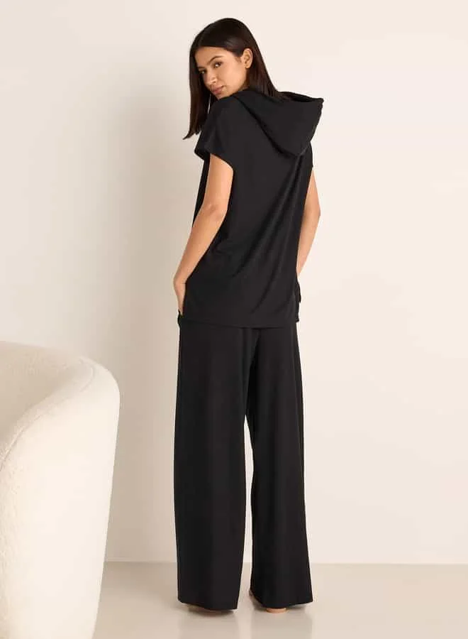 Splash FAV Ribbed Hooded T-shirt and Pyjama Set