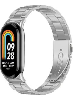 Techmaster Xiaomi Mi Band 8 Compatible Stainless Steel Steel Band Strap  - Image 1