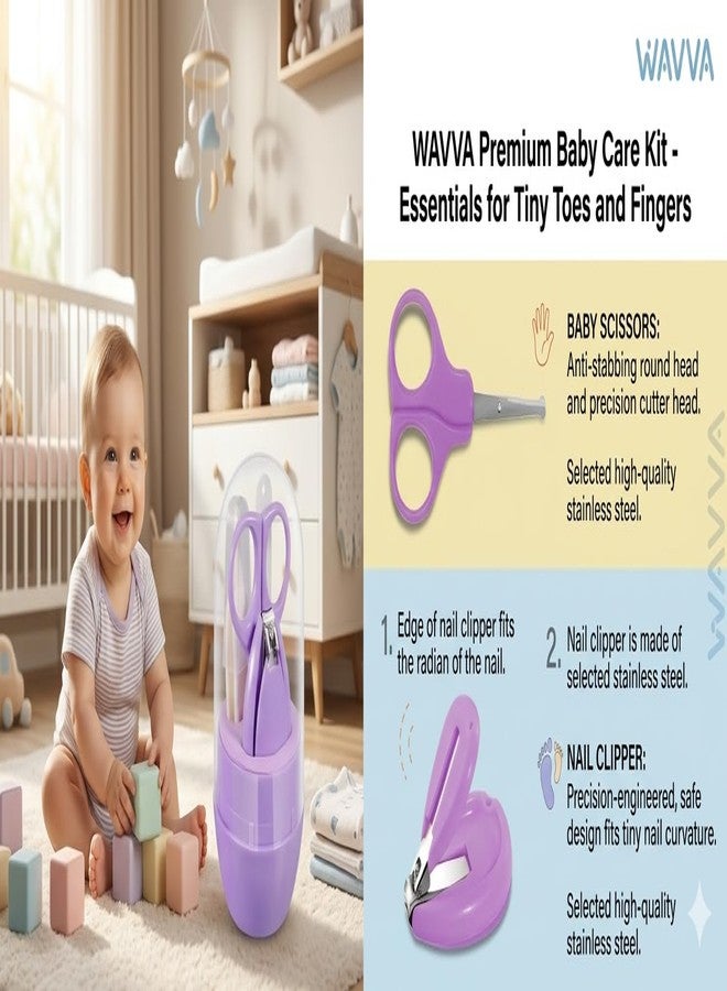 Wavva® Baby Nail Clipper Safety Cutter Toddler Infant Scissor Manicure Pedicure Care Kit (Set of 4 Items). - Image 2