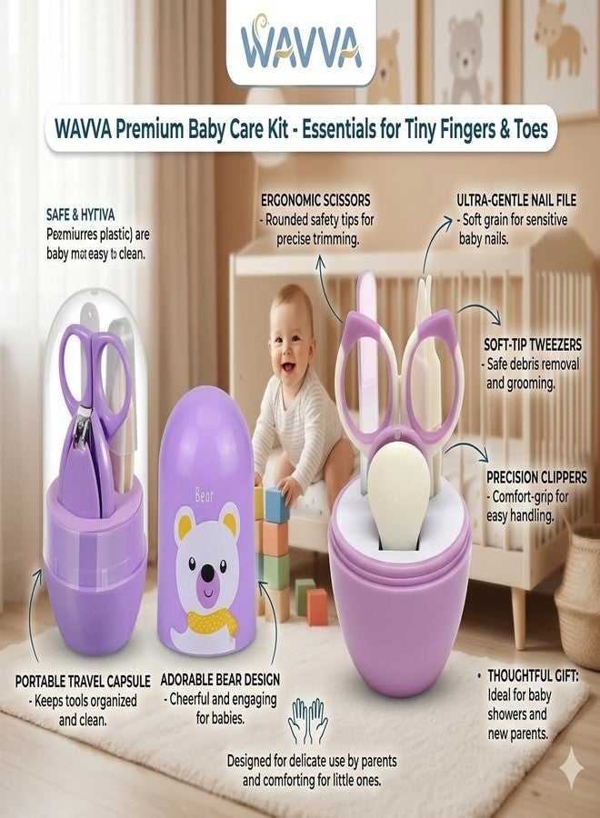 Wavva® Baby Nail Clipper Safety Cutter Toddler Infant Scissor Manicure Pedicure Care Kit (Set of 4 Items). - Image 4
