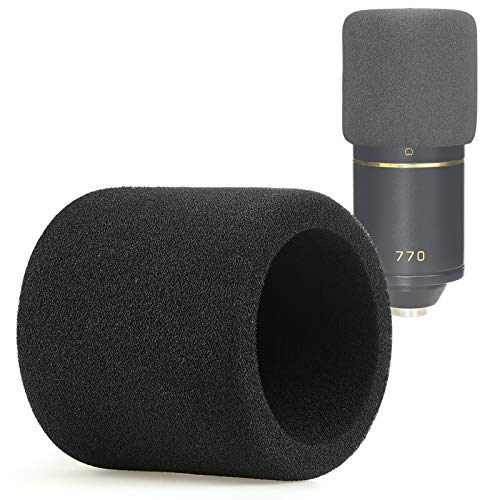 SUNMON Foam Mic Windscreen, Pop Filter Wind Cover fits MXL 770 MXL 990 Condenser Cardioid Microphone - Image 1