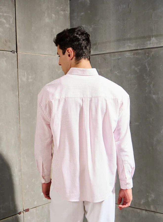 SASSAFRAS Men Striped Long Sleeve Relaxed Fit Shirt