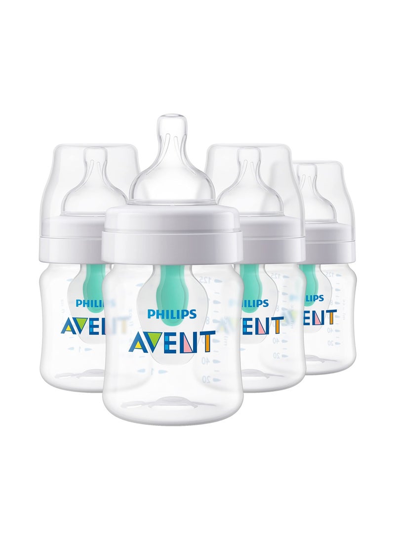 Philips Avent Anti Colic Baby Bottles With Airfree Vent 4Oz 4Pk Clear Scy701 04 4 Pack - Image 1