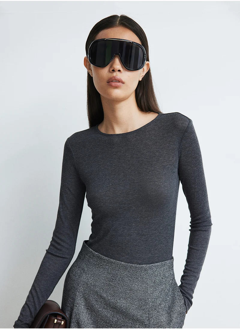 H&M Sheer Jersey Top