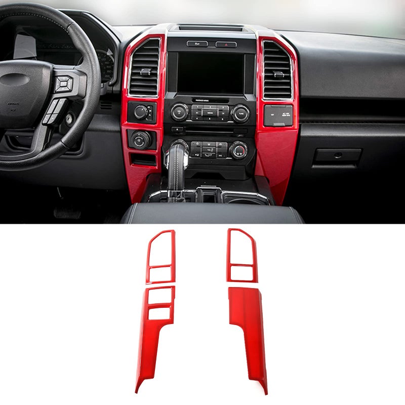 Linskip Dash Air Vent Covers Compatible with 2015 2016 2017 2018 2019 2020 Ford F150 4WD Control and Trailer Brake Controller Panel Trim for F150 Interior AccessoriesRed