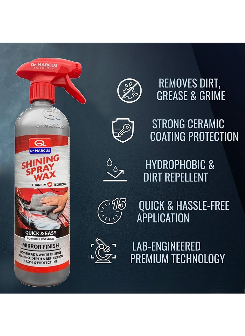 Dr.MARCUS Titanium Car Paint Care Spray Wax Quick & Easy Mirror Finish, Suitable For All Types Of Cars 750ml  - Image 3