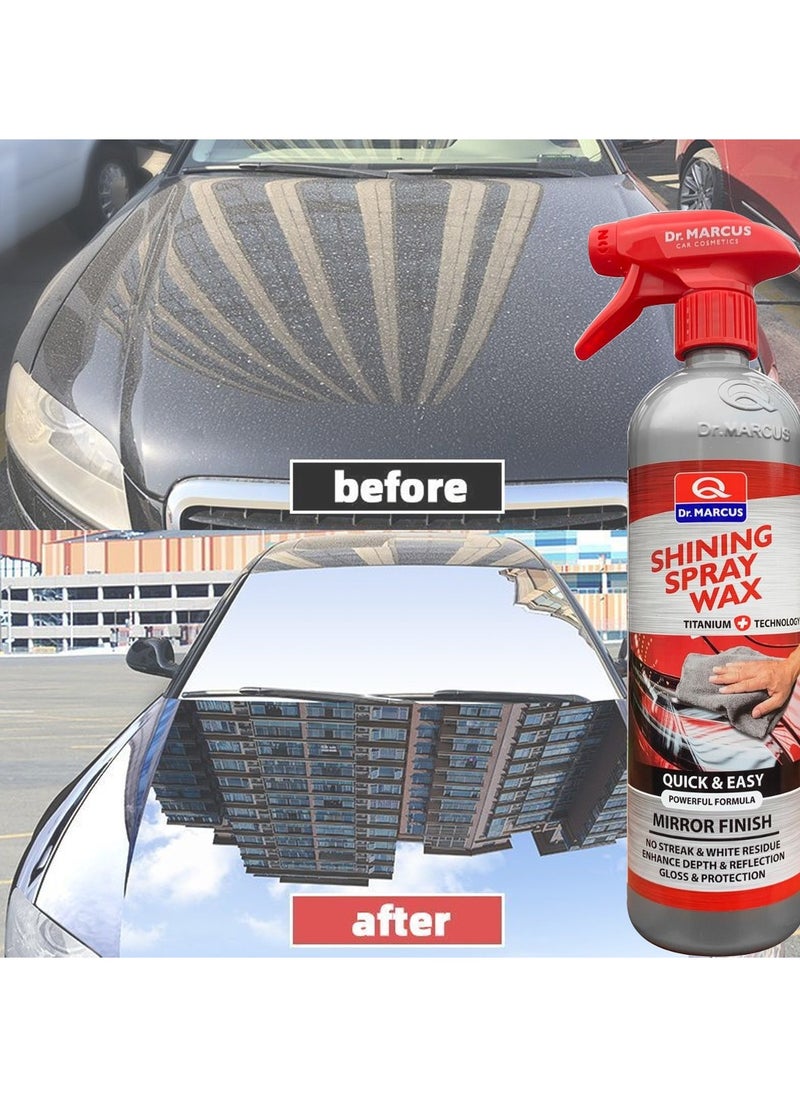 Dr.MARCUS Titanium Car Paint Care Spray Wax Quick & Easy Mirror Finish, Suitable For All Types Of Cars 750ml  - Image 2