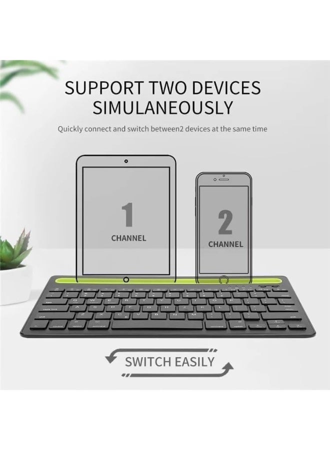 Zero Dual wireless connection Arabic English Keyboard with Mobile and Tablet Holder - Support Bluetooth & 2.4G - Compatible with iOS, Android, Windows - Slim and Quiet Design for Work and Study - Image 2