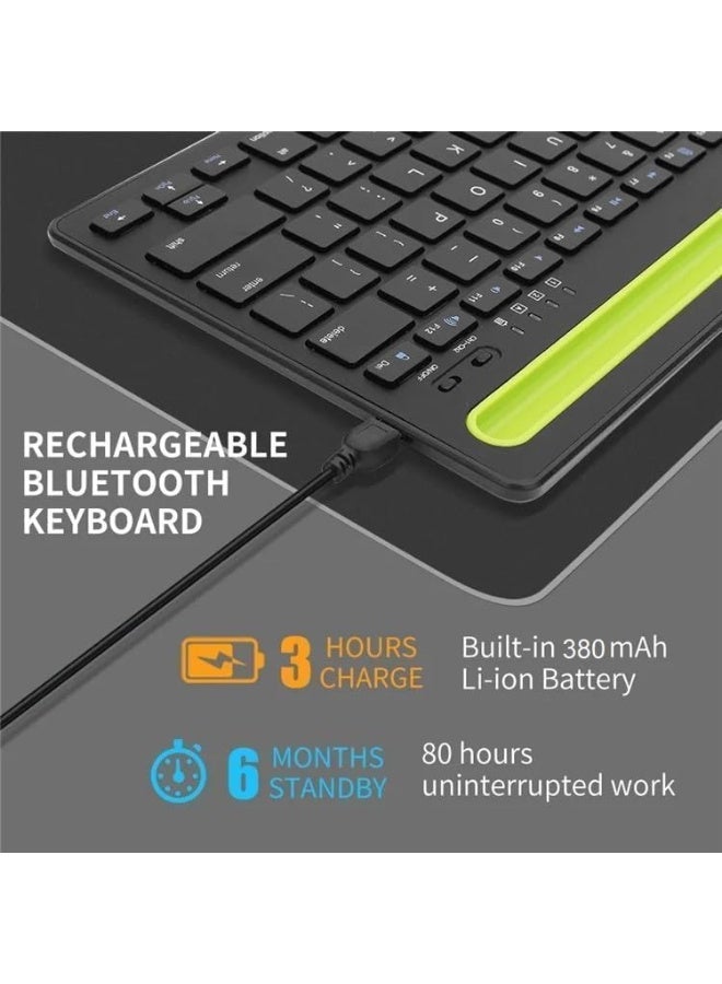 Zero Dual wireless connection Arabic English Keyboard with Mobile and Tablet Holder - Support Bluetooth & 2.4G - Compatible with iOS, Android, Windows - Slim and Quiet Design for Work and Study - Image 3