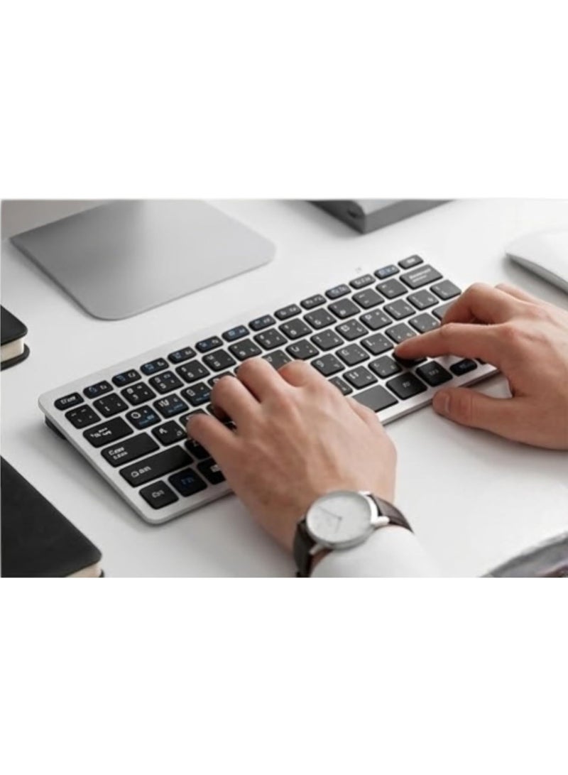 Zero ZR-3060 Wireless Membrane Keyboard, Slim Frame Ergonomic Design, Arabic & English Keys, 2.4GHz Wireless Keyboard for Laptop & PC – Black - Image 3