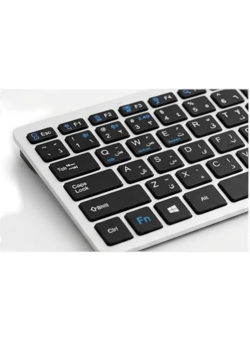 Zero ZR-3060 Wireless Membrane Keyboard, Slim Frame Ergonomic Design, Arabic & English Keys, 2.4GHz Wireless Keyboard for Laptop & PC – Black - Image 4