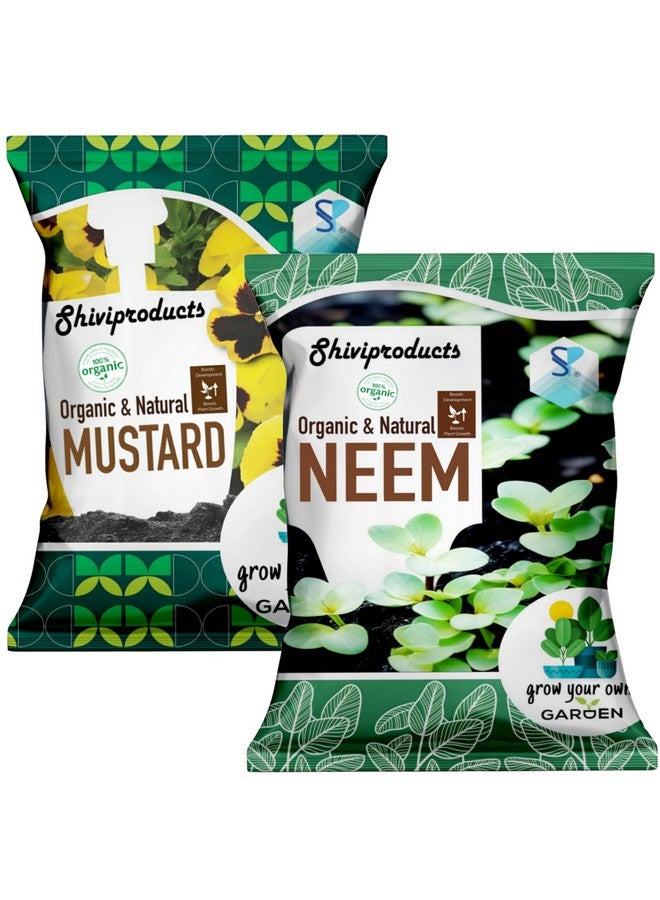 Shiviproducts مجموعة مسحوق الخردل ومسحوق النيم من شيفي (1 كجم + 900 جرام) - عبوة من 2 | أسمدة عضوية للنباتات في حديقة المنزل - Image 1
