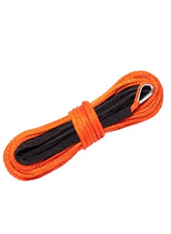 SYOSI Synthetic Winch Rope Line Cable 1/4" x 50ft 10000 LBS with Protective Sleeve Fits 4WD Off Road Vehicle for UTV ATV SUV Truck Orange  - Image 1