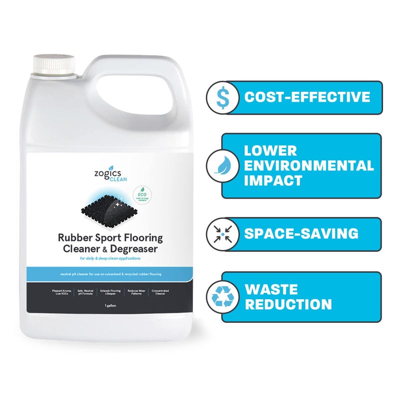 Zogics Rubber Flooring Cleaner and Degreaser â€“ Cleaner Concentrate and Heavy Duty Degreaser for Rubber Floors and Mats, Biodegradable and Non Toxic Cleaner (1 Gallon) - Image 5