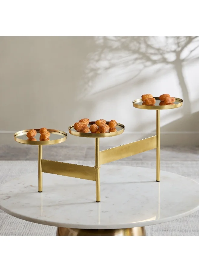 Home Box Milo Decorative Metal 3-Tier Mirror Stand - 45x57x32 cm