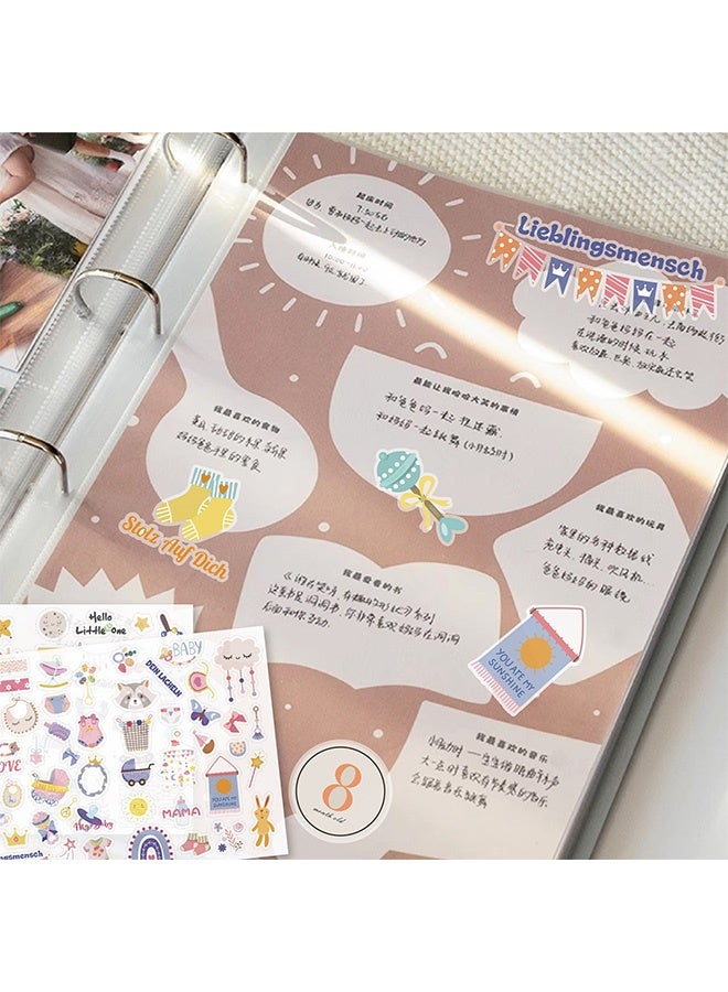 Quantum 4 PCS Baby Scrapbook Stickers, Adorable Newborn Toddler Stickers, Various Patterns Baby Book Pages Decals for Newborn Planning - Image 3