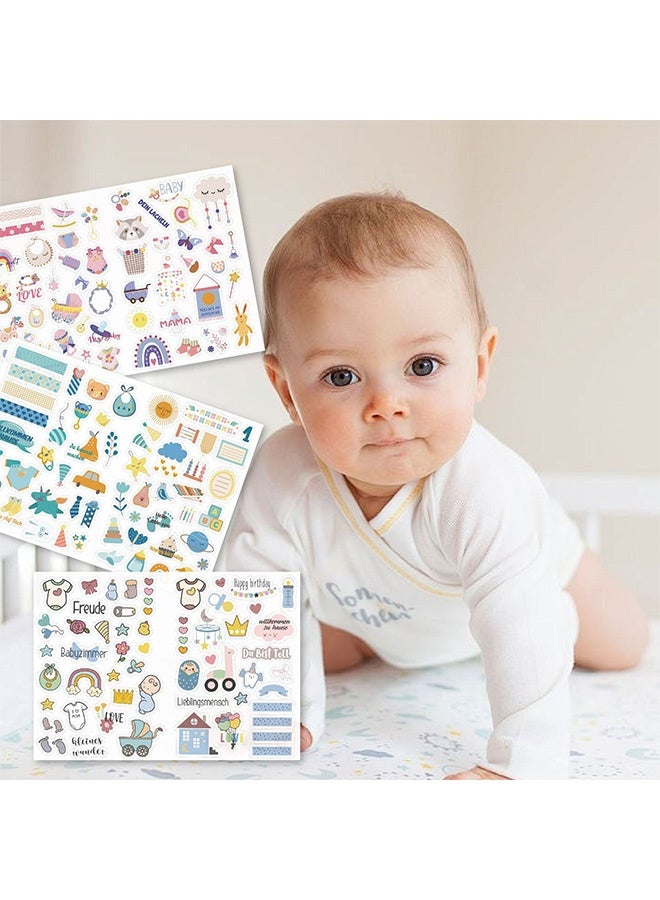 Quantum 4 PCS Baby Scrapbook Stickers, Adorable Newborn Toddler Stickers, Various Patterns Baby Book Pages Decals for Newborn Planning - Image 5