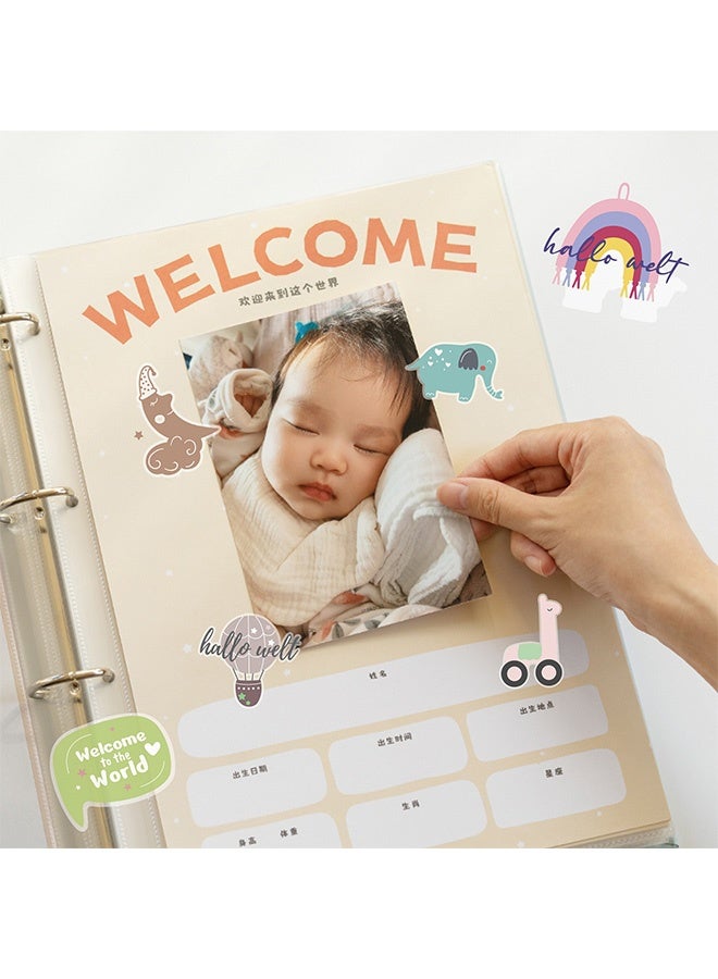 Quantum 4 PCS Baby Scrapbook Stickers, Adorable Newborn Toddler Stickers, Various Patterns Baby Book Pages Decals for Newborn Planning - Image 4
