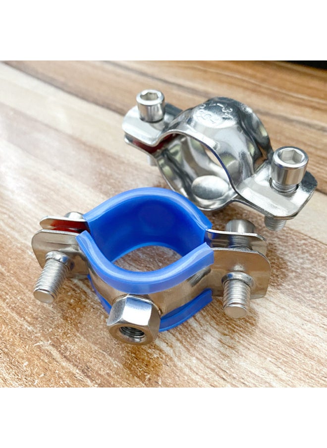 Generic - 304 Stainless Steel Clamp Gas Pipe Clamp Water Pipe Expansion Wire Fixed Buckle Clamp Single Welding Nut Pipe Bracket-Specification Model:Pipe Clamp Inner Diameter 125-133 Mm M8 Nut Without Pad - Image 1