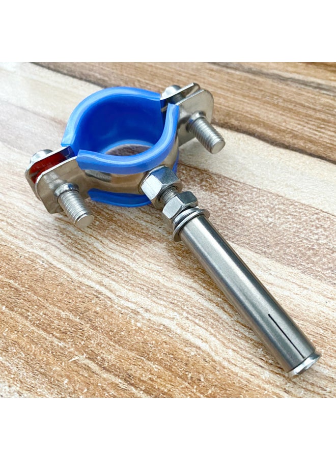 Generic - 304 Stainless Steel Clamp Gas Pipe Clamp Water Pipe Expansion Wire Fixed Buckle Clamp Single Welding Nut Pipe Bracket-Specification Model:Pipe Clamp Inner Diameter 125-133 Mm M8 Nut Without Pad - Image 1