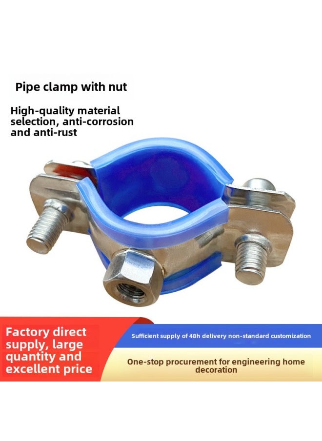 Generic - 304 Stainless Steel Clamp Gas Pipe Clamp Water Pipe Expansion Wire Fixed Buckle Clamp Single Welding Nut Pipe Bracket-Specification Model:Pipe Clamp Inner Diameter 125-133 Mm M8 Nut Without Pad - Image 1