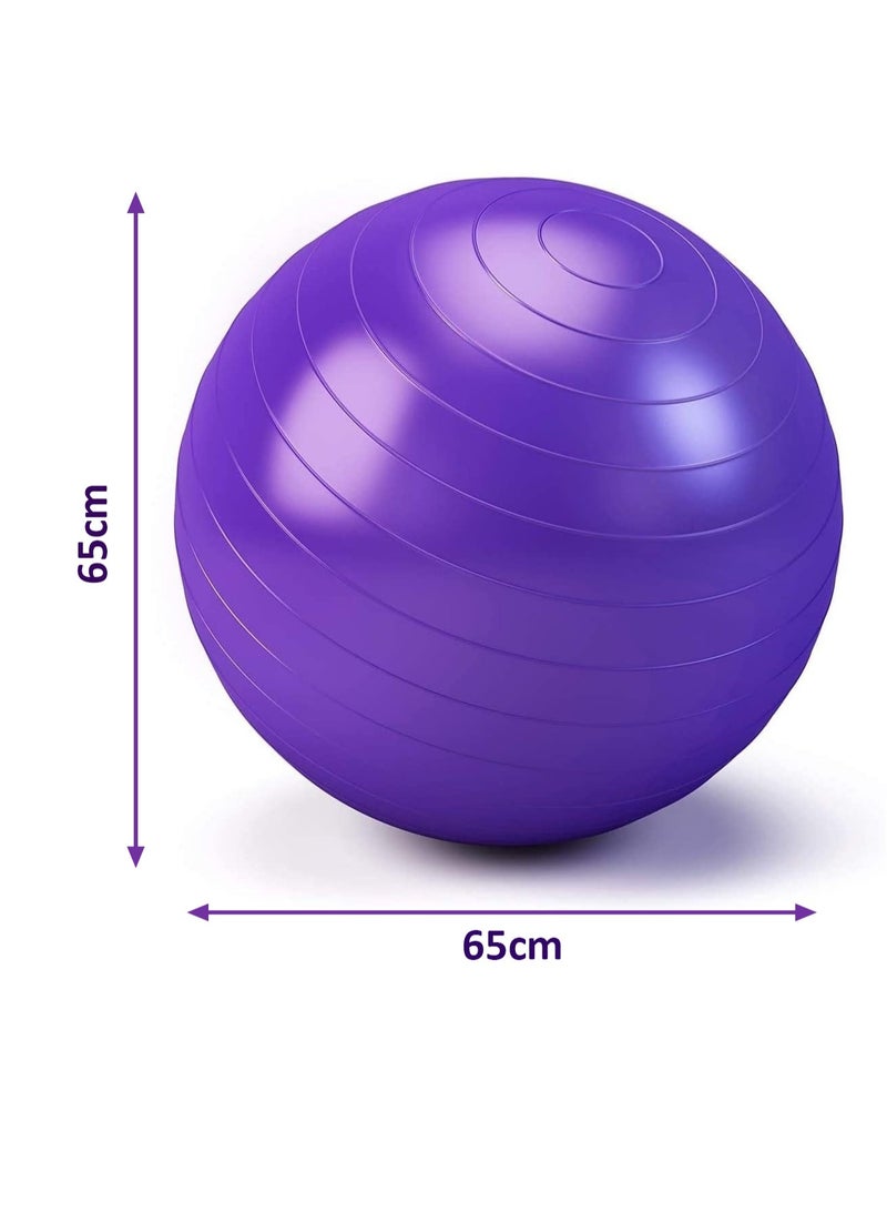 Yoga Ball, Exercise Ball with Air Pump, Thickened Stability Balance Ball for Physical Fitness Exercise - Image 2