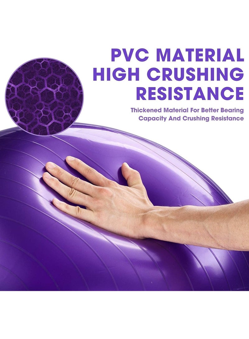 Yoga Ball, Exercise Ball with Air Pump, Thickened Stability Balance Ball for Physical Fitness Exercise - Image 3