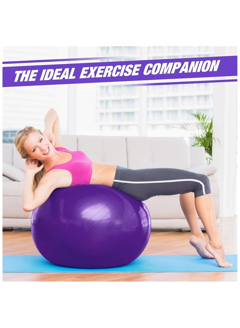 Yoga Ball, Exercise Ball with Air Pump, Thickened Stability Balance Ball for Physical Fitness Exercise - Image 4