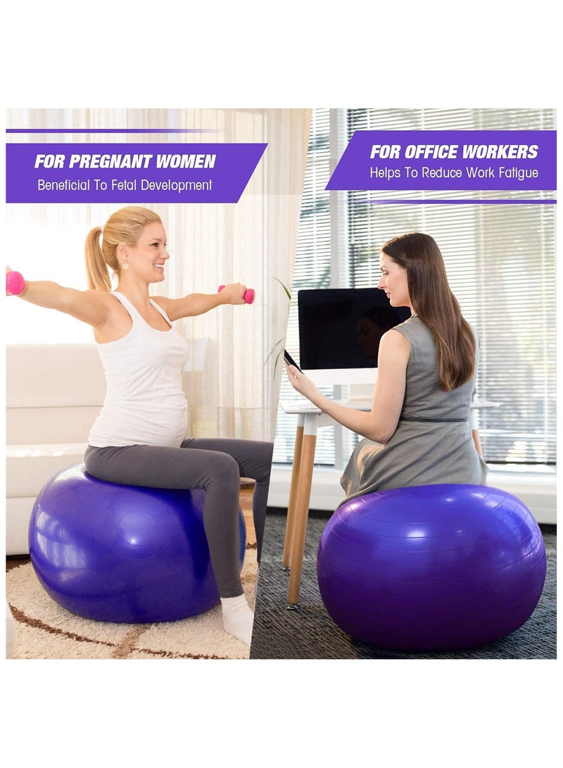 Yoga Ball, Exercise Ball with Air Pump, Thickened Stability Balance Ball for Physical Fitness Exercise - Image 5