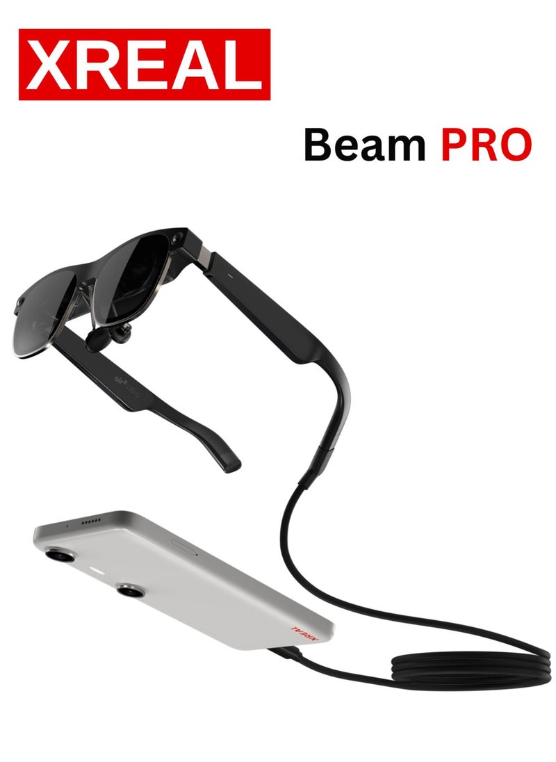 XREAL - XREAL Beam Pro, The AR Glasses Spatial Computing Companion, 3D Cameras, Android 14, Supports All Google Play Store apps, Multiple Spatial Experiences for Movies, TV and Gaming, FHD 1080p (8G+256G) - Image 1