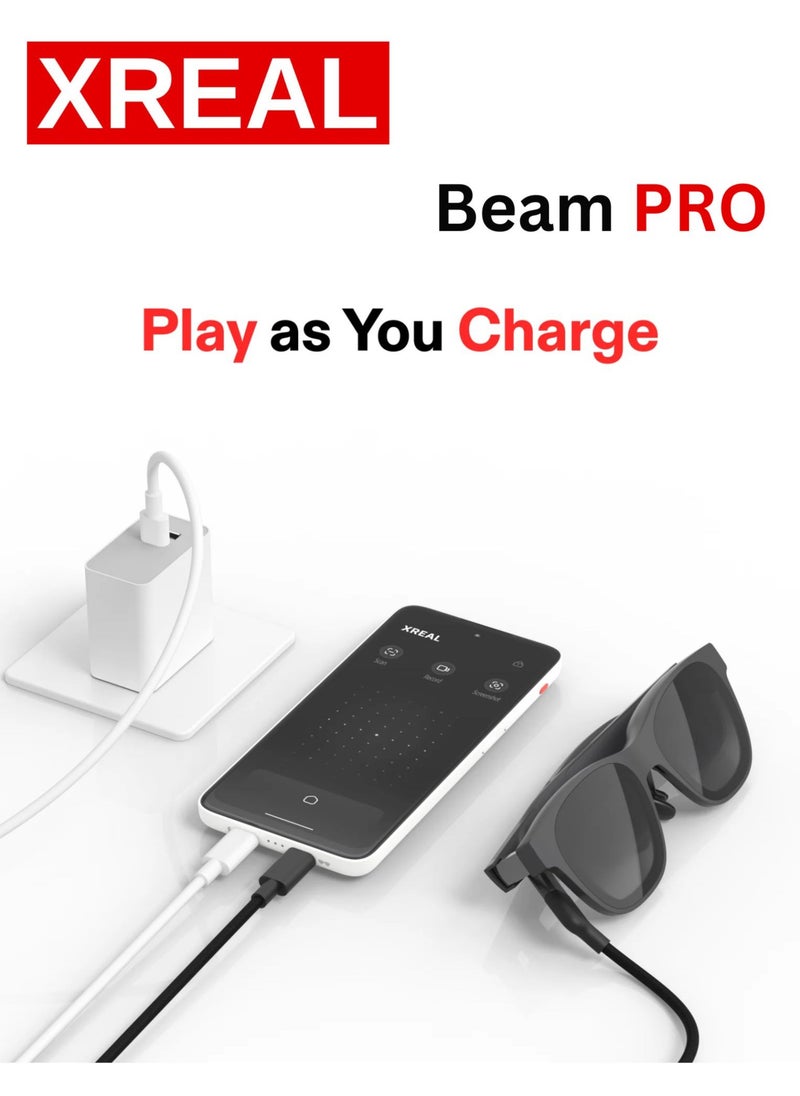 XREAL - XREAL Beam Pro, The AR Glasses Spatial Computing Companion, 3D Cameras, Android 14, Supports All Google Play Store apps, Multiple Spatial Experiences for Movies, TV and Gaming, FHD 1080p (8G+256G) - Image 1