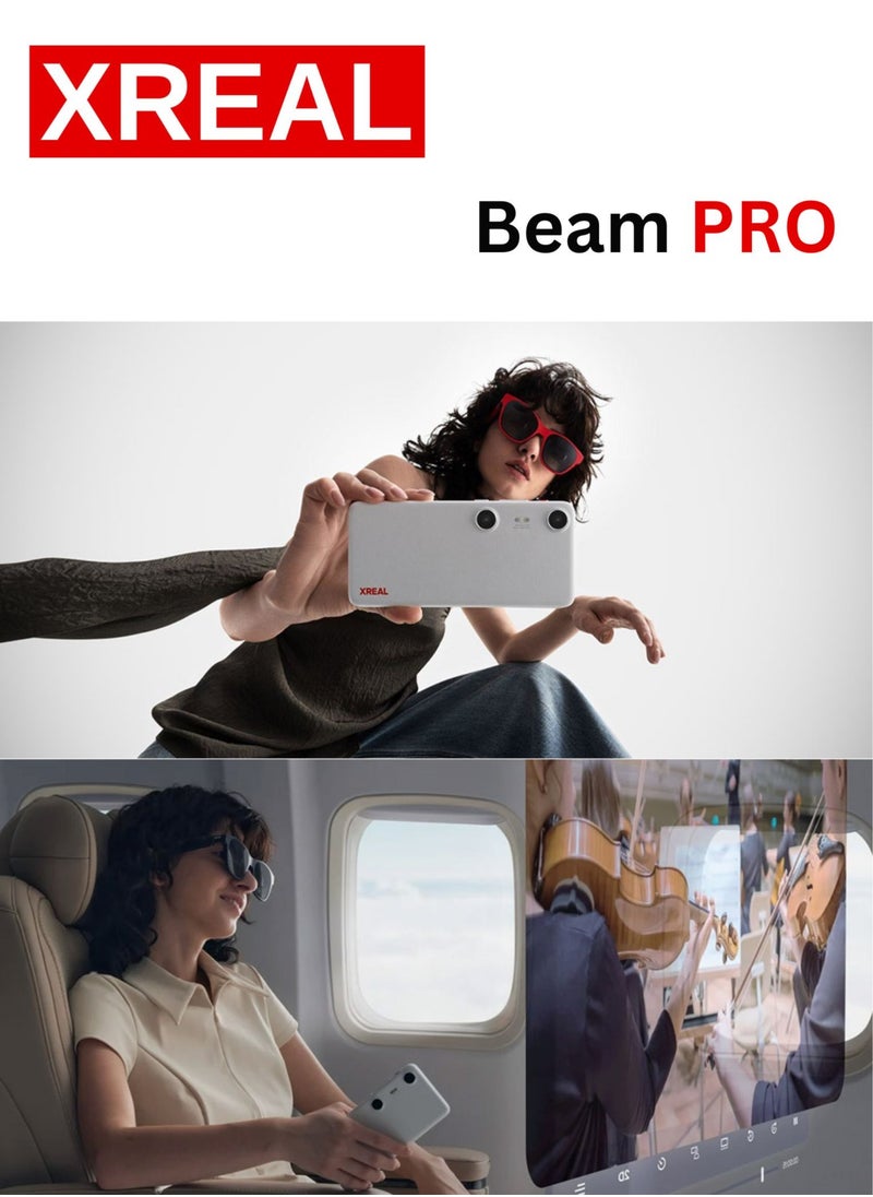 XREAL - XREAL Beam Pro, The AR Glasses Spatial Computing Companion, 3D Cameras, Android 14, Supports All Google Play Store apps, Multiple Spatial Experiences for Movies, TV and Gaming, FHD 1080p (8G+256G) - Image 1