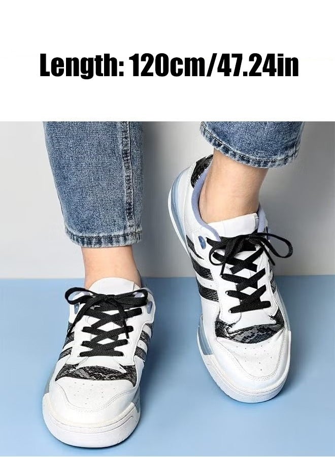 KANGLI 6 Pair Black white Shoelaces, Flat Shoe laces, Wide Shoelaces for Athletic Running Sneakers Shoes Boot Strings - Image 4