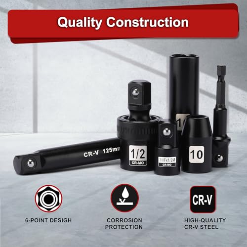 Mayouko 41PCS 1/2" Drive Impact Socket Wrench Set, Deep & Shallow Metric Socket Set 8-32mm, 72 Tooth Ratchet Handle, CR-V, Includes Extension Bars, Universal Joint, Adapters, 6 Point Design - Image 3