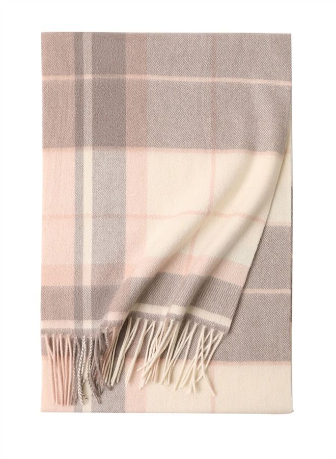 Loquat Warm Long Cashmere Check Scarf Multicolour 