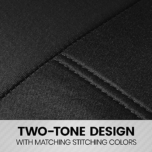 BDK carXS Seat Covers for Cars, Black Two-Tone with Matching Back Seat Cover, Made to Fit Most Auto Truck Van SUV, Interior Car Accessories, Full Set - Image 5
