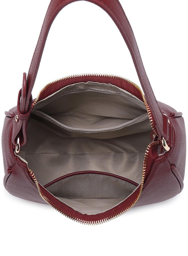 WSRYDJDL Crescent Shoulder Bags for Women Cute Hobo Tote Handbag Under the Arm Purses Mini Clutch Purse with Zipper Closure, Lychee Cherry Red - Image 5