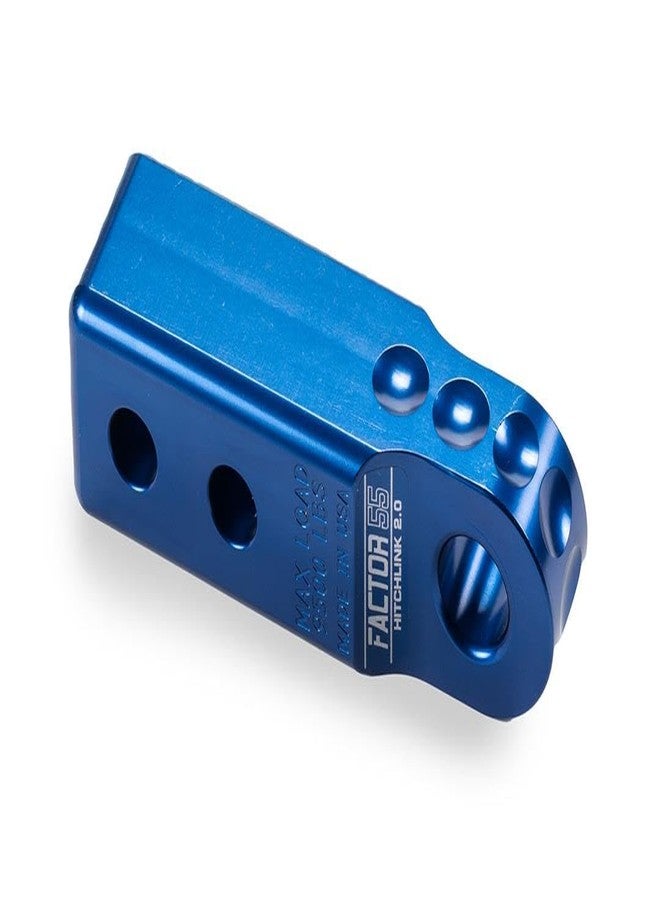 Factor 55 00020-02 Hitchlink 2.0 Rated at 9500 lb Ultimate Failure at 51,000 lb Convert Your Vehicle Hitch Receiver into a Recovery Point. Ideal for 4x4 Off Road Adventures - Blue - Image 1