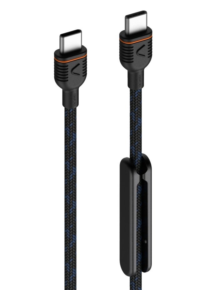 UNISYNK USB-C to USB-C Cable - 60W Fast Charging, USB 2.0 Data Transfer, Type-C to Type-C Charging Cable, Compatible with MacBook, iPad Pro, Samsung Galaxy, Pixel, Black, 1.2m Length - Image 1