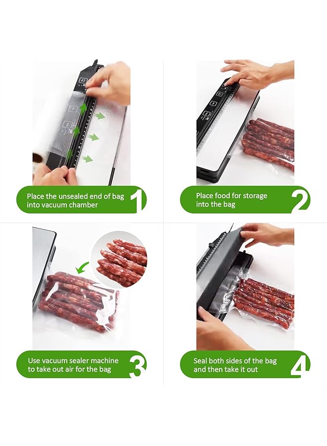 DMG TECH 3 Pcs Vacuum Sealer Bags, Reusable Storage Rolls Bpa Free, Heavy Duty Embossed Customized Size For Food Storage Sous Vide Cooking (15X500Cm +22X500Cm +28X500Cm) - Image 3