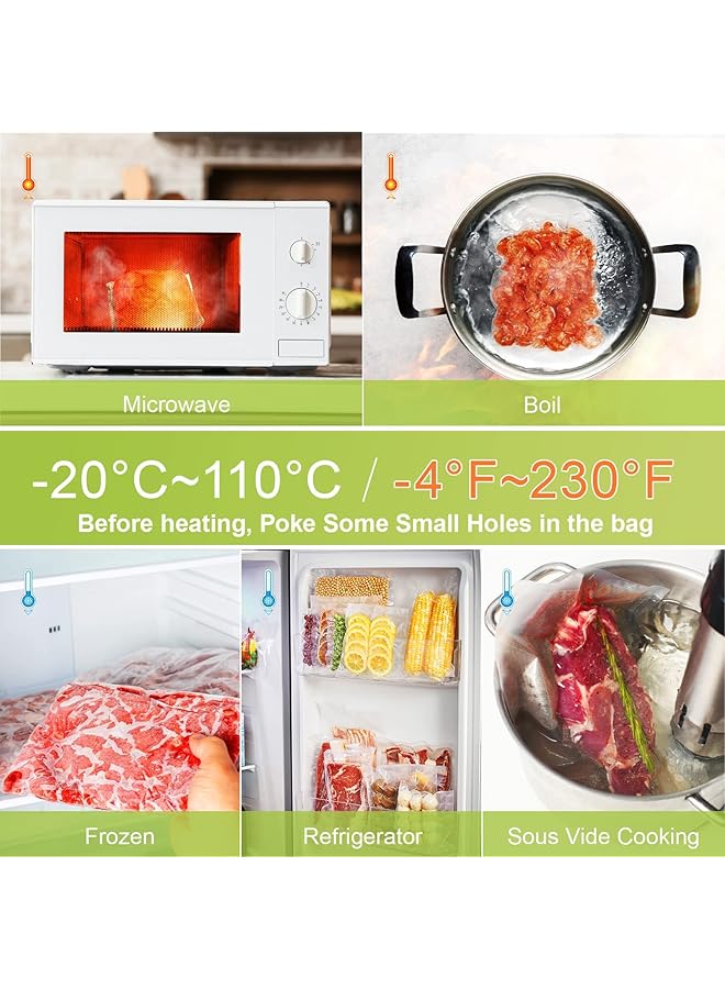 DMG TECH 3 Pcs Vacuum Sealer Bags, Reusable Storage Rolls Bpa Free, Heavy Duty Embossed Customized Size For Food Storage Sous Vide Cooking (15X500Cm +22X500Cm +28X500Cm) - Image 2