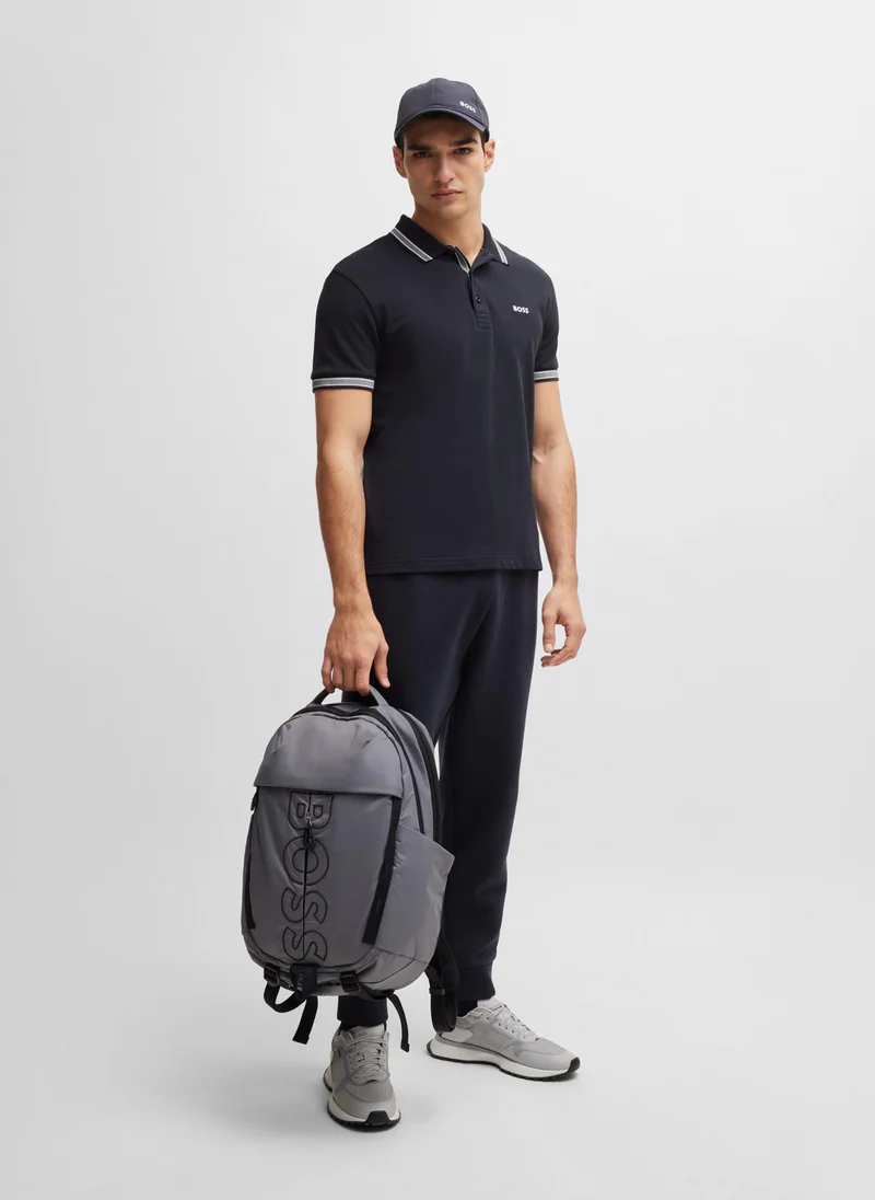 BOSS Cotton-piqué Paddy polo shirt with contrast logo