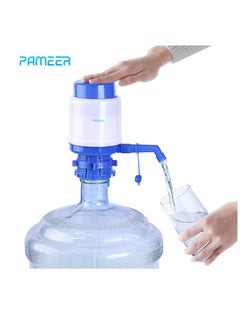 بامير مضخة مياه يدوية لتوزيع مياه الشرب بالضغط اليدوي خالية من مادة BPA لزجاجة مياه بسعة 2 إلى 6 جالون وإبريق مع غطاء مناسب مضخة مياه للشرب بالضغط اليدوي مع 3 أنابيب  - Image 1