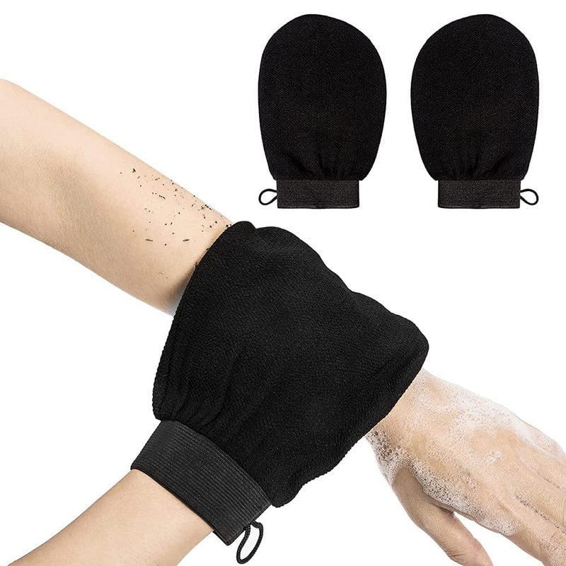 MIRARIYA FREE100 Natural Stone Jade Roller Gau Sha Stone WithExfoliating Gloves for Body Cleansing and Scrubbing Bath Gloves Tan Removalmade of Natural Fibre Gentle on the Skin Sustainable - Image 2