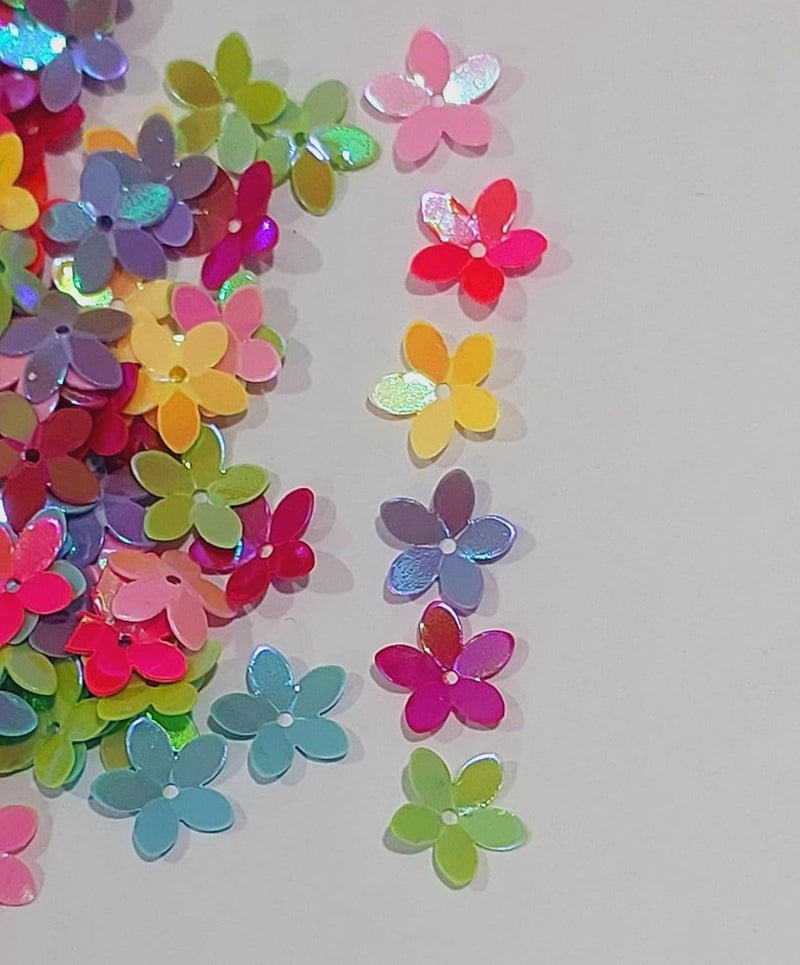 Generic Bharat Flower Sequins for Jewelry Making Bangles Embroidery Aari Work Crafts Mixed Colors Pack of 50 GMS - Image 3