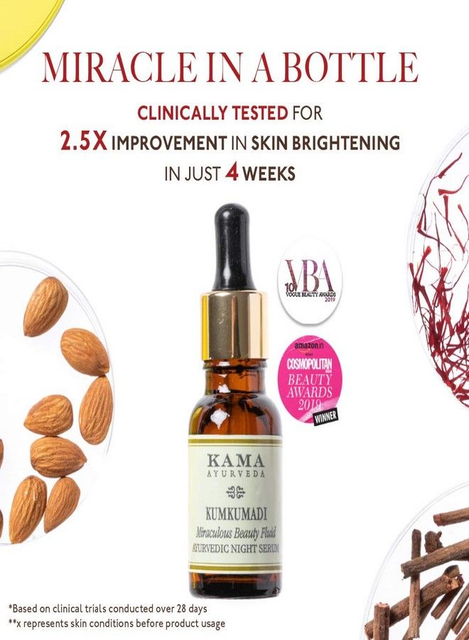 Kama Ayurveda Kama Ayurveda Kumkumadi Miraculous Beauty Ayurvedic Night Serum, 12ml  - Image 2